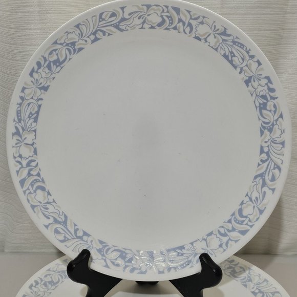 5 Corelle Sea and Sand Dinner Plates 10 1/4" light blue beige floral - Picture 3 of 9